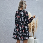 2021-nouveau-Automne-Hiver-Mode-Floral-Robe-Femmes-D-contract-Manches-Longues-Taille-Haute-L-che