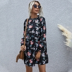 2021-nouveau-Automne-Hiver-Mode-Floral-Robe-Femmes-D-contract-Manches-Longues-Taille-Haute-L-che