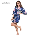 Robe-de-mari-e-en-soie-aussi-pour-demoiselles-d-honneur-motif-floral-kimono-peignoir-court