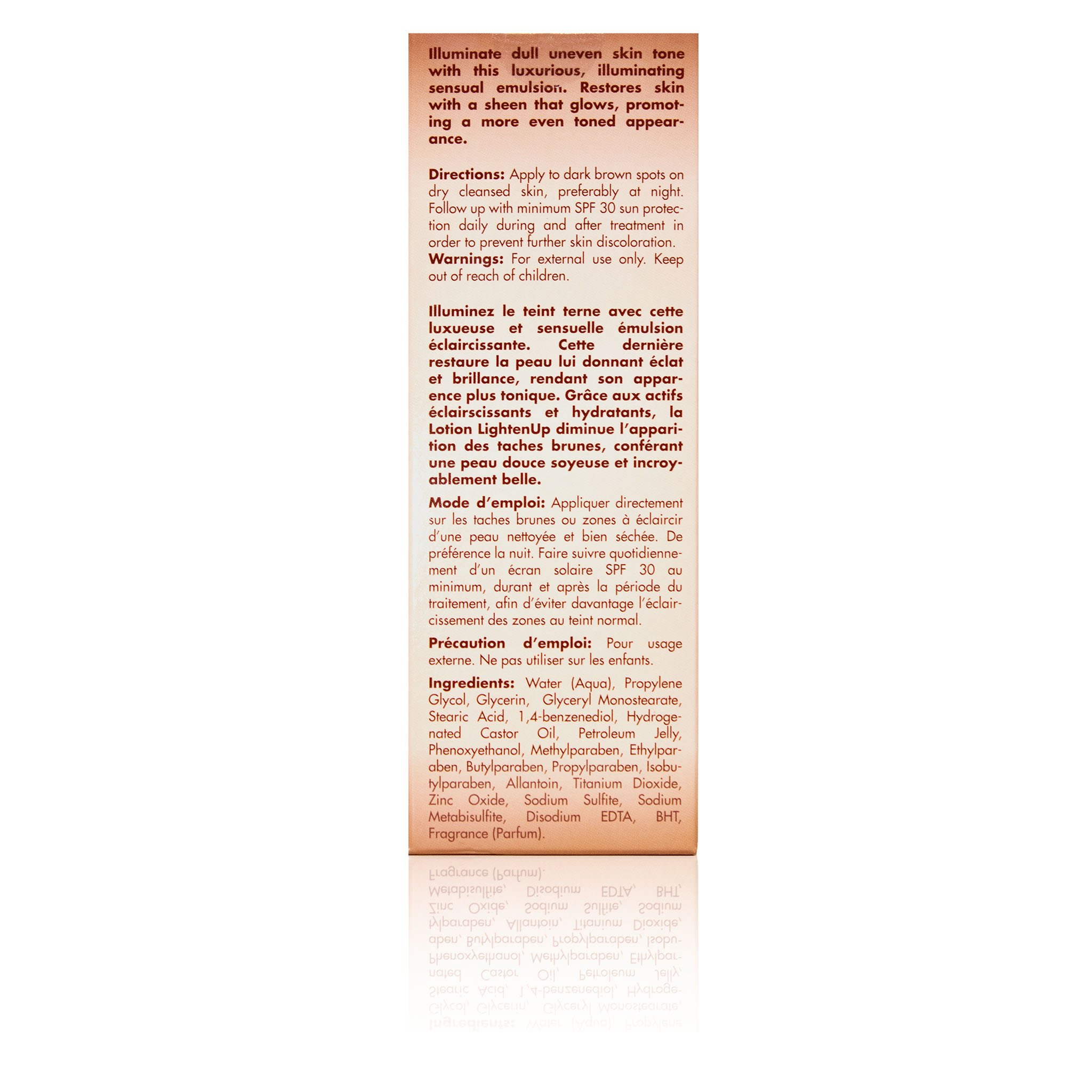 BOX_BACK_LightenUp PLUS Lightening Body Lotion 400 ML