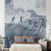 Papier peint Origins of surfing maison leconte bleu