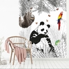 Papier peint panoramique panda mise en situation