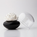 Distributeur de coton tige - Lotus blanc et noir