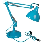Lampe de bureau articulée en métal avec tête orientable hauteur 75cm bleue