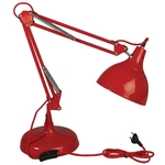Lampe de bureau articulée en métal avec tête orientable hauteur 75cm rouge