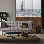 Papier peint adhésif panoramique - PPP1201 - Verrière Paris Noir et Blanc