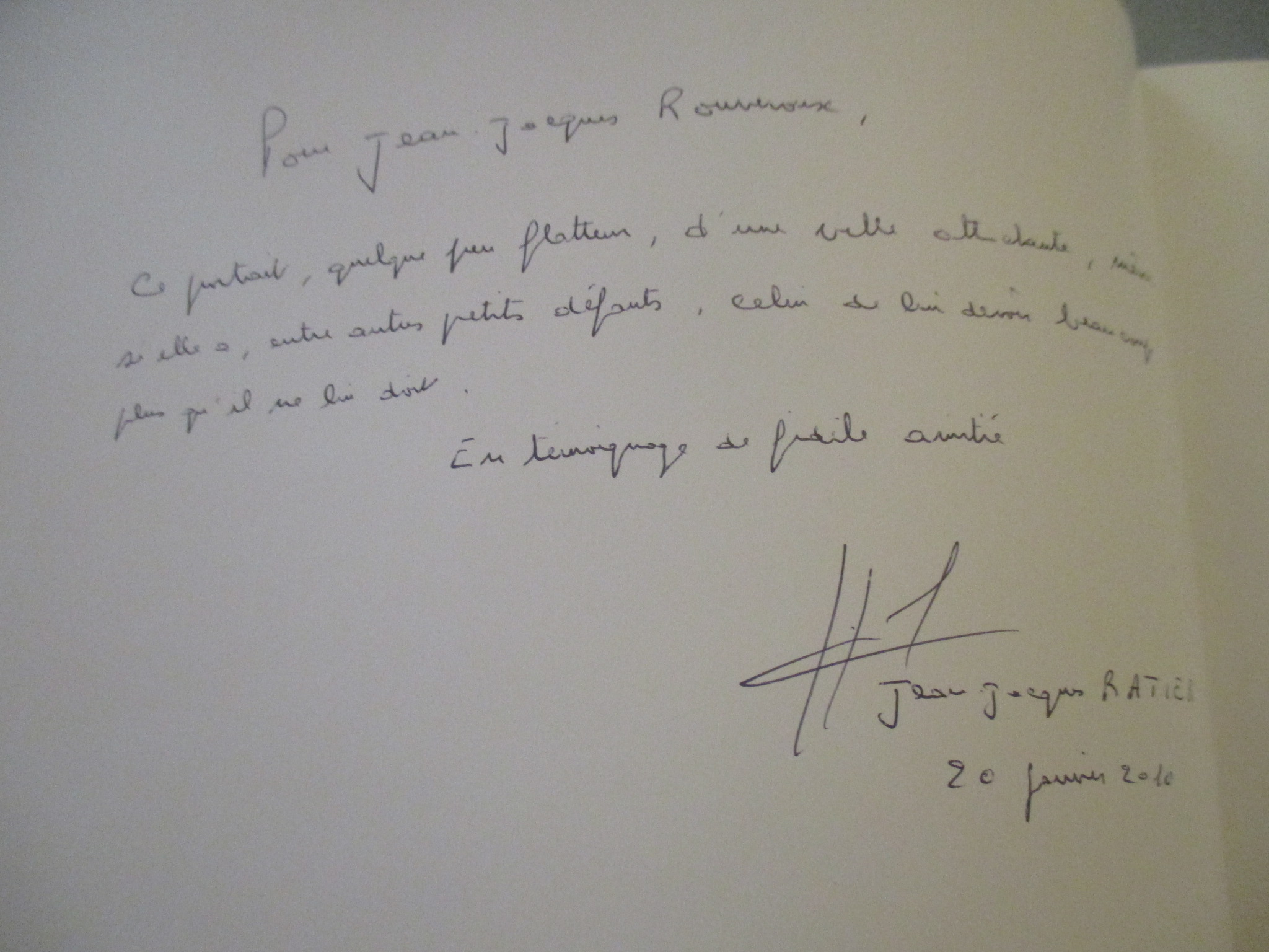 Dédicace de Jean-Jacques Ratier sur Périgueux un sentiment d\'éternité... Francis Annet, 2003