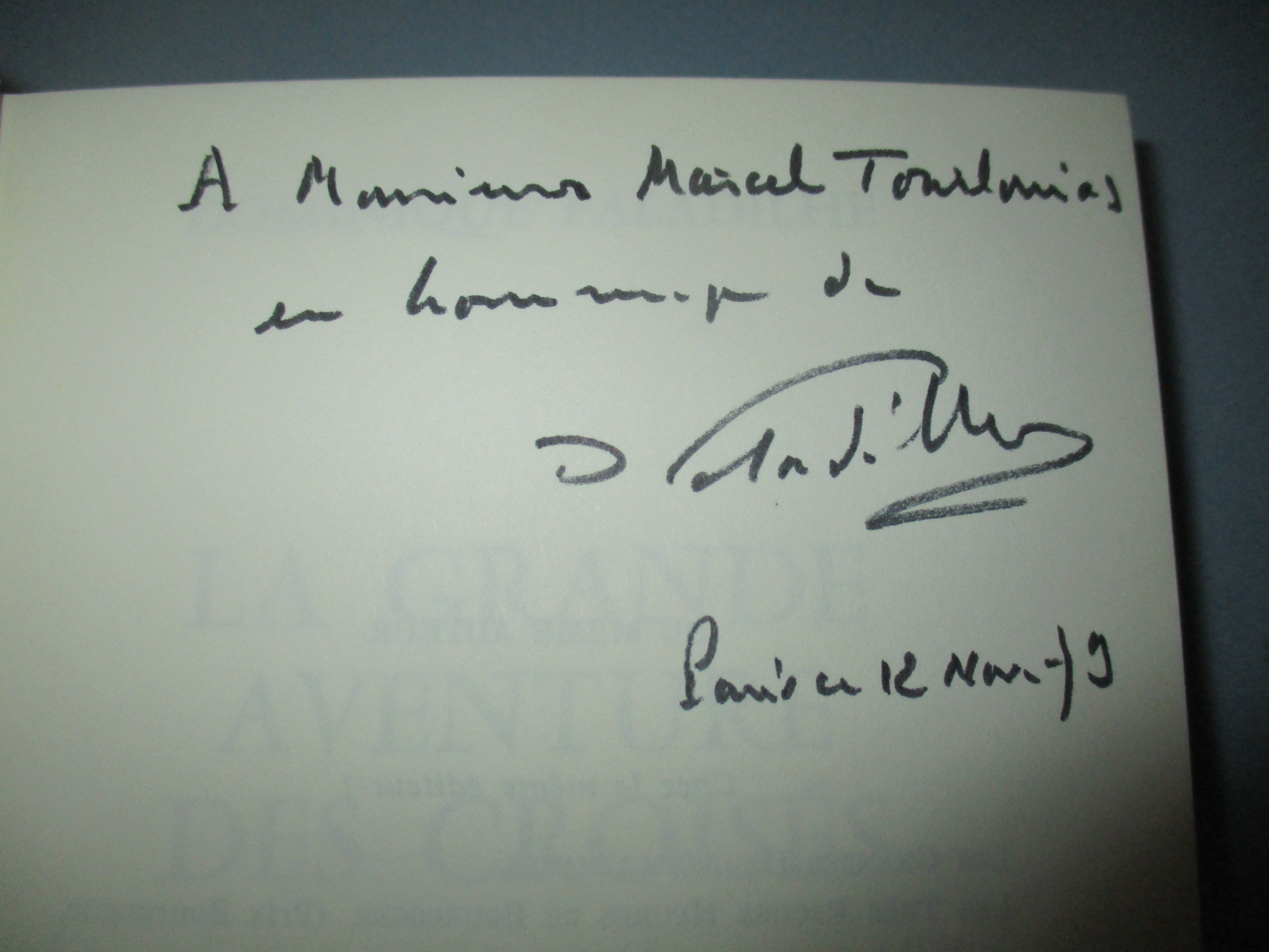 Dédicace de Dominique Paladilhe sur La Grande aventure des croisés, Librairie Académique Perrin