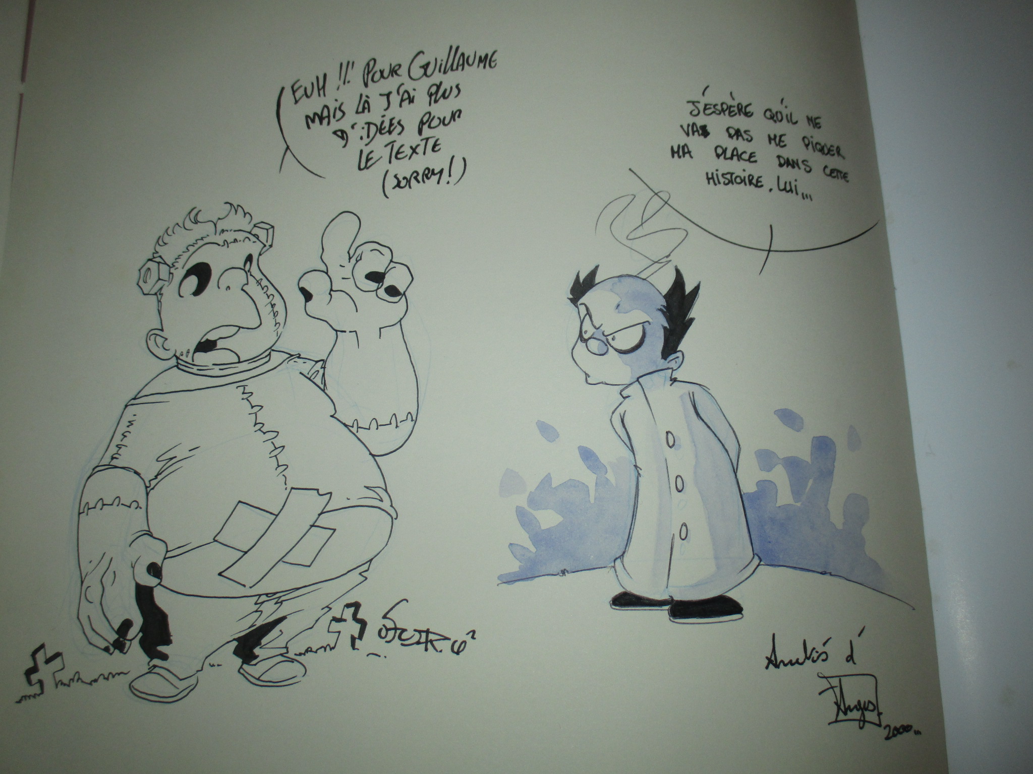 Dédicace et dessin original de Angus & Oscar sur BD Les Kids Halloween 2, EO Triskel