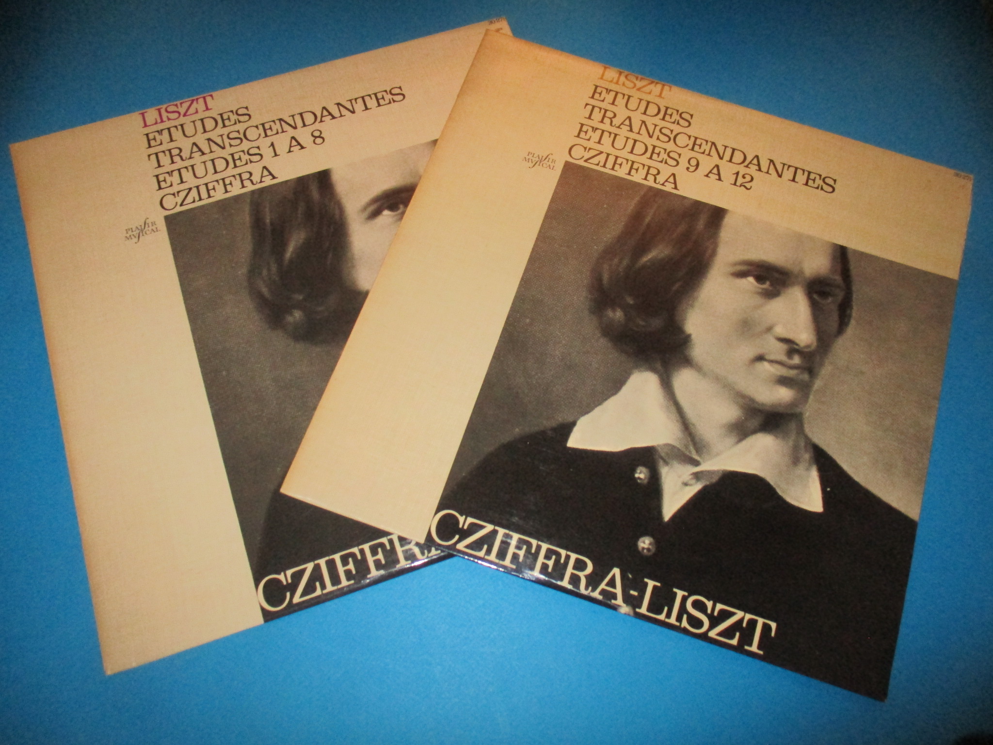Lot 2 disques Franz Liszt, Etudes transcendantes, études 1 à 12, Cziffra, 2 x 33 tours Plaisir Musical La voix de son maître
