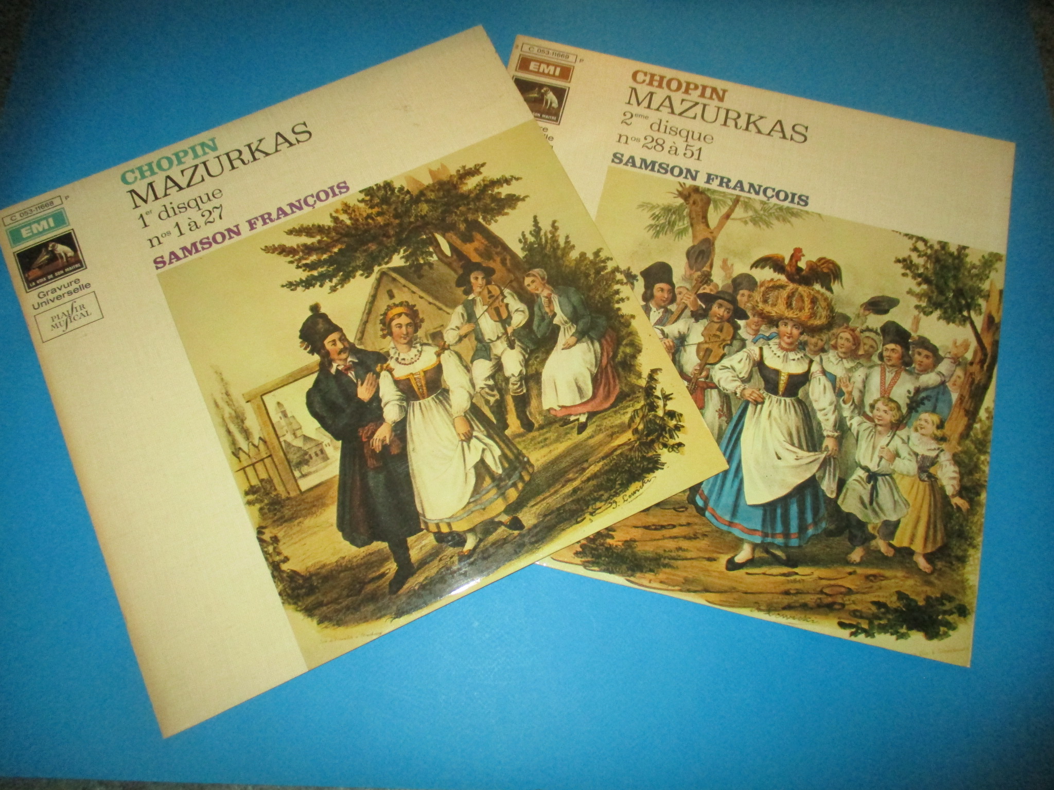 Lot 2 disques Frédéric Chopin, Mazurkas n° 1 à 51, Samson François, 2 x 33 tours Plaisir Musical EMI La voix de son maître