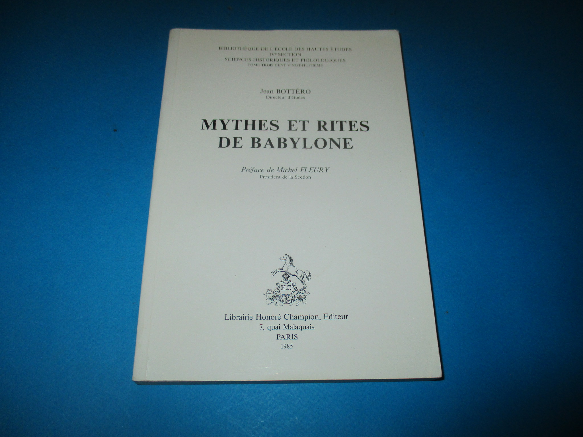 Mythes et rites de Babylone, Jean Bottéro, Champion 1985