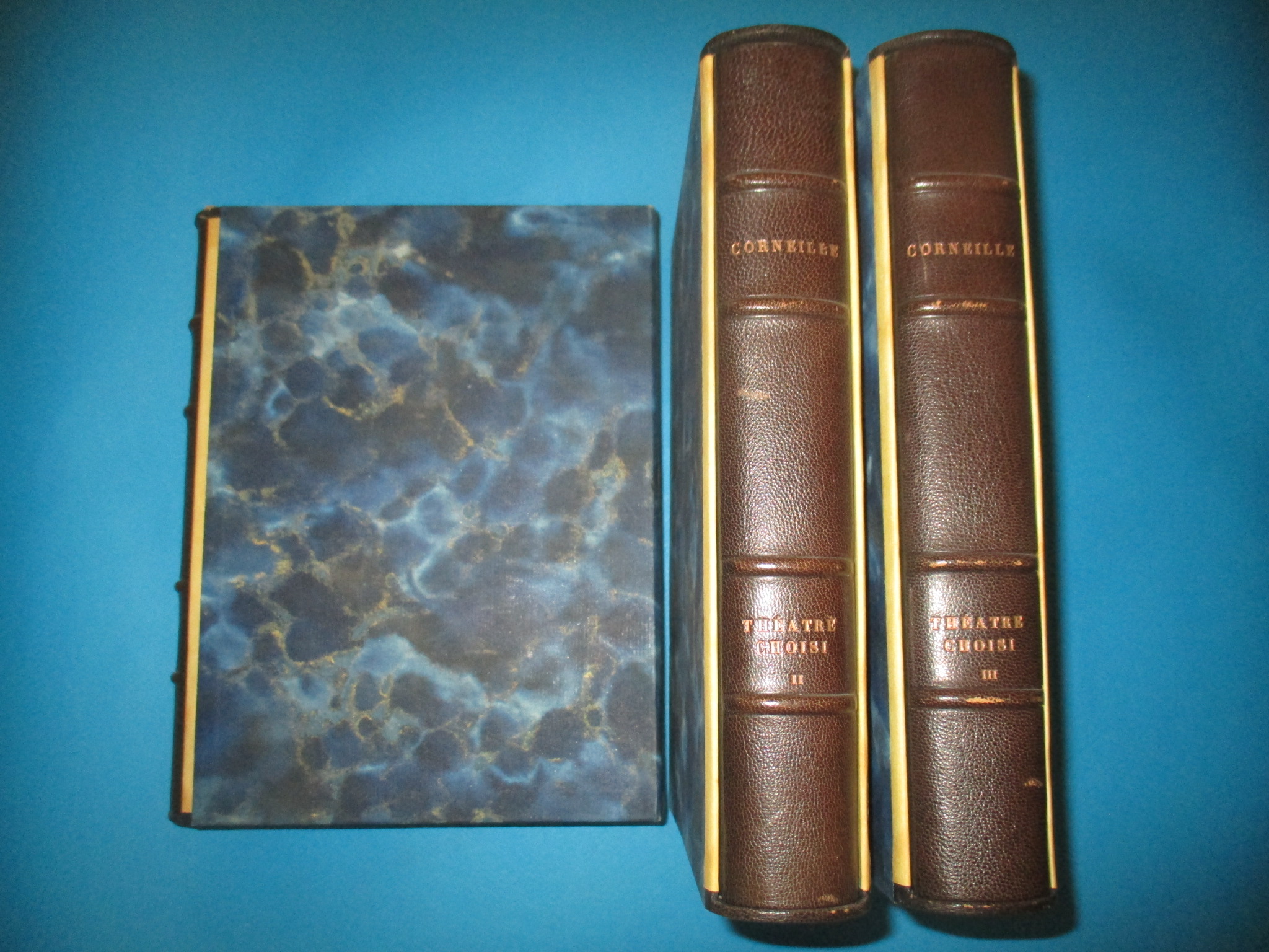 Chefs-d\'Oeuvre de Corneille en 3 volumes, emboîtages, burins de Serres Cami & Lemagny, n° Imprimatur 1954