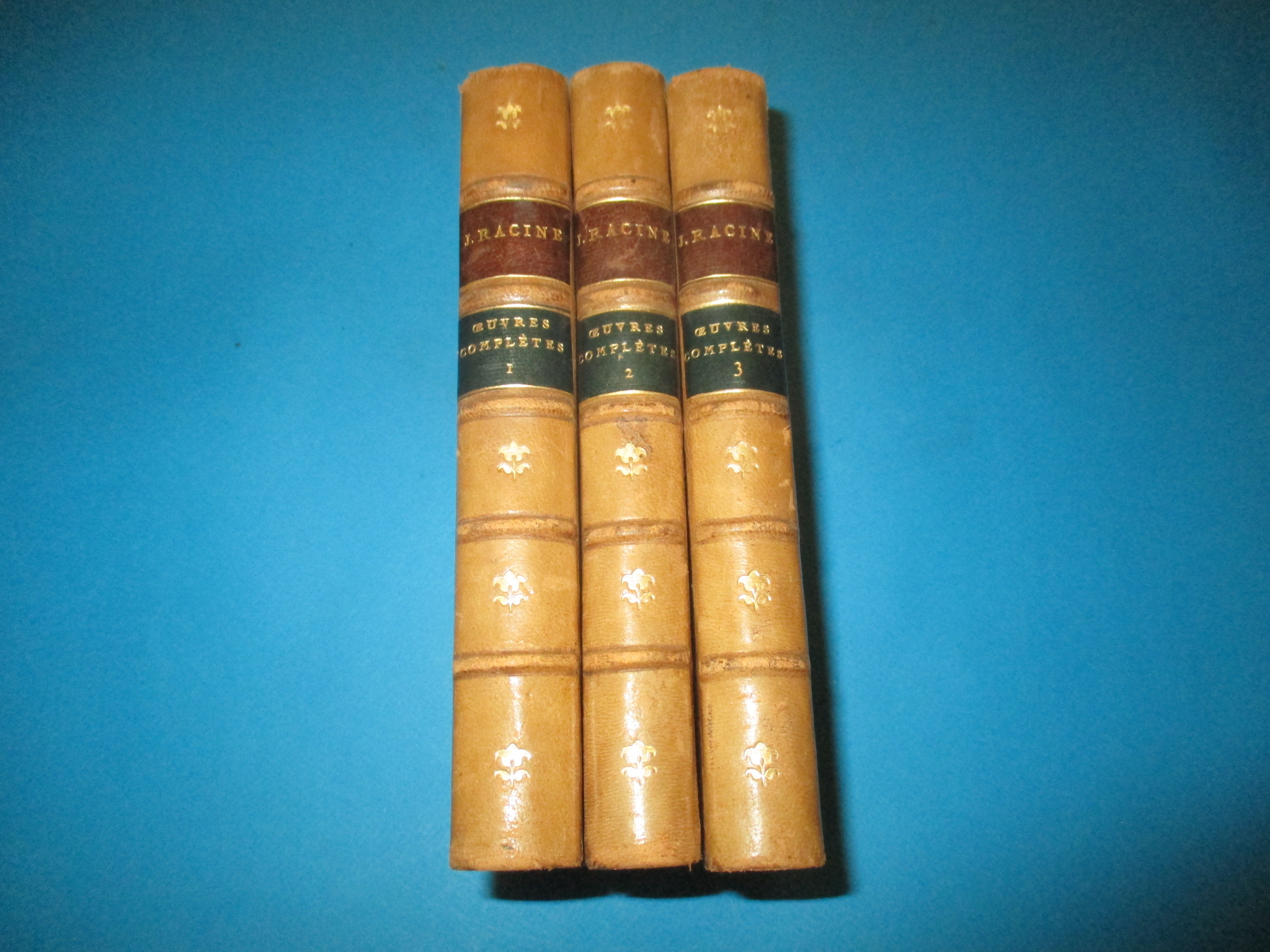 3 reliures sur Oeuvres complètes de Jean Racine, 3 volumes, tomes 1 à 3, Hachette 1870 & 1872