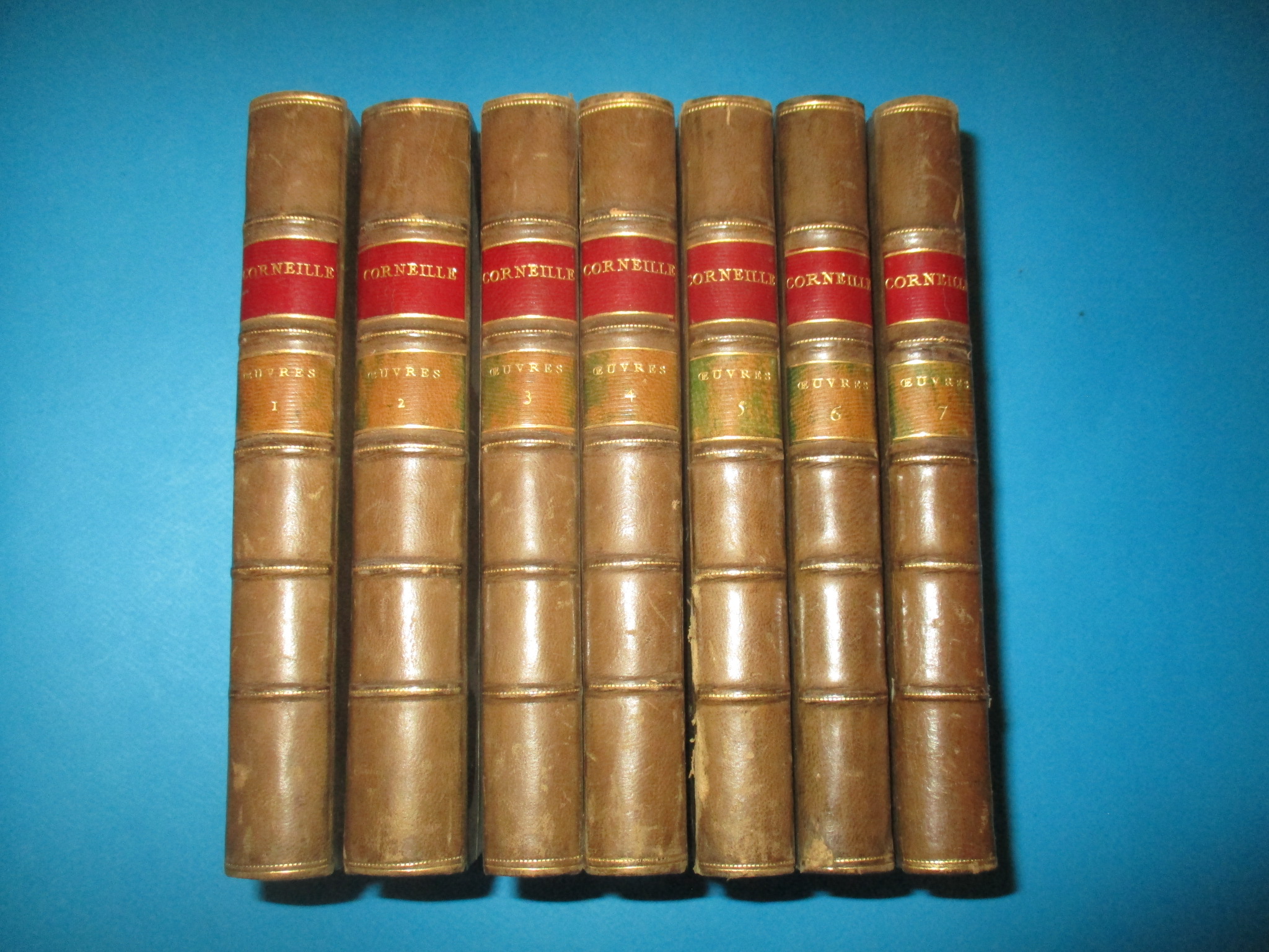 Oeuvres complètes de Pierre Corneille en 7 reliures, complet tomes 1 à 7, Hachette 1869-1872