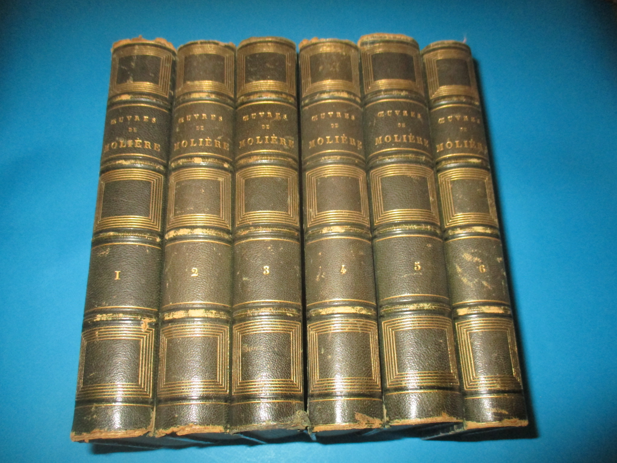 Oeuvres de Molière en 6 volumes, tomes 1 à 6, Lefevre et Furne 1845