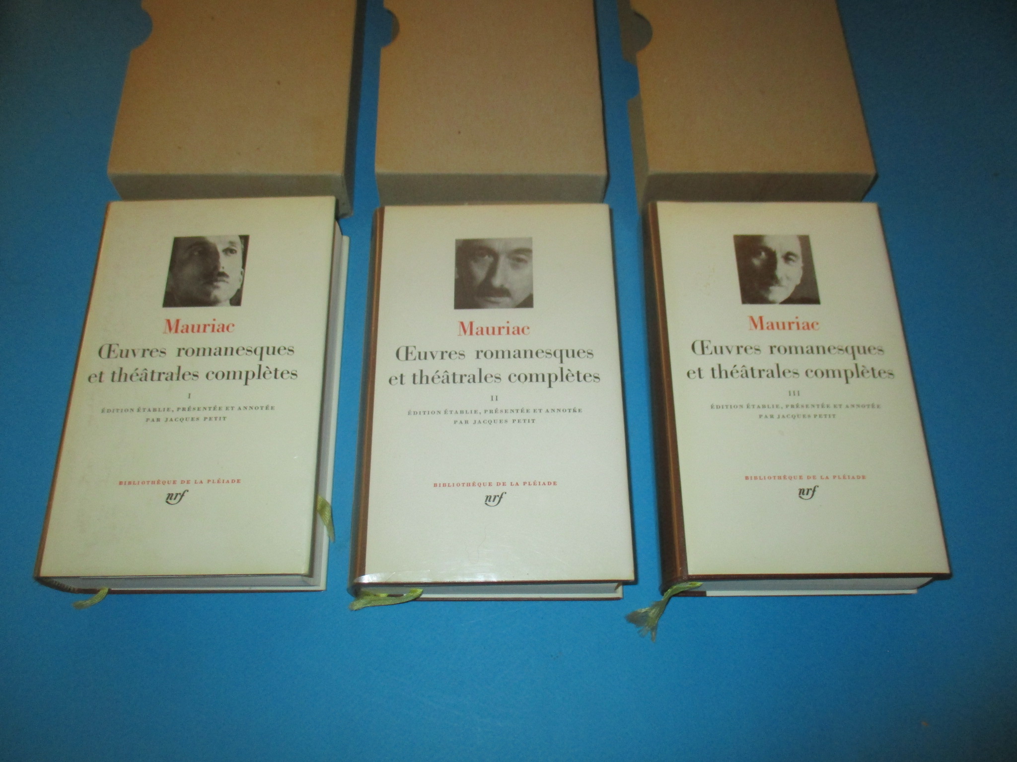 Lot 3 volumes Oeuvres romanesques et théâtrales complètes, François Mauriac, tomes 1 à 3, La Pléiade 1978-79-81