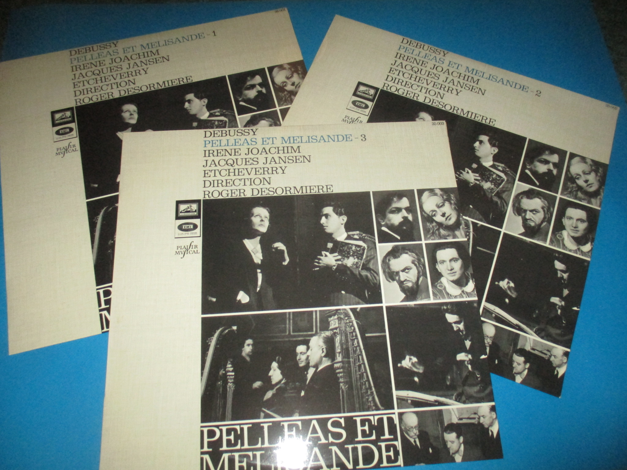 3 disques Pelléas et Mélisande, Debussy, Irène Joachim Jacques Jansen Etcheverry Roger Desormière, Opéra, 3 x 33 tours EMI Plaisir Musical La voix de son maître