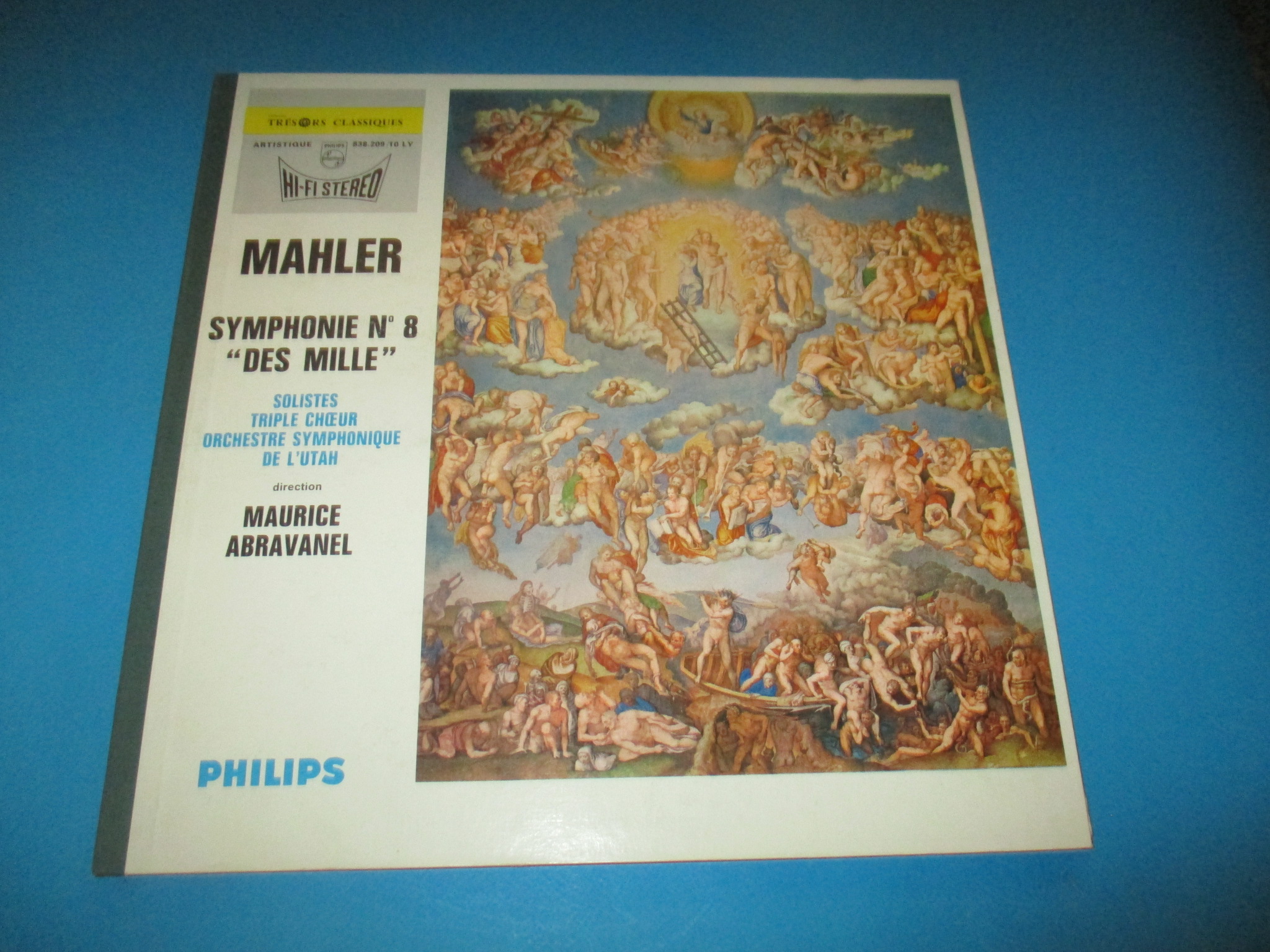 Mahler, Symphonie n° 8 Des Mille, Orchestre Symphonique de l\'Utah direction Maurice Abravanel, 2 x 33 tours Trésors Classiques Philips
