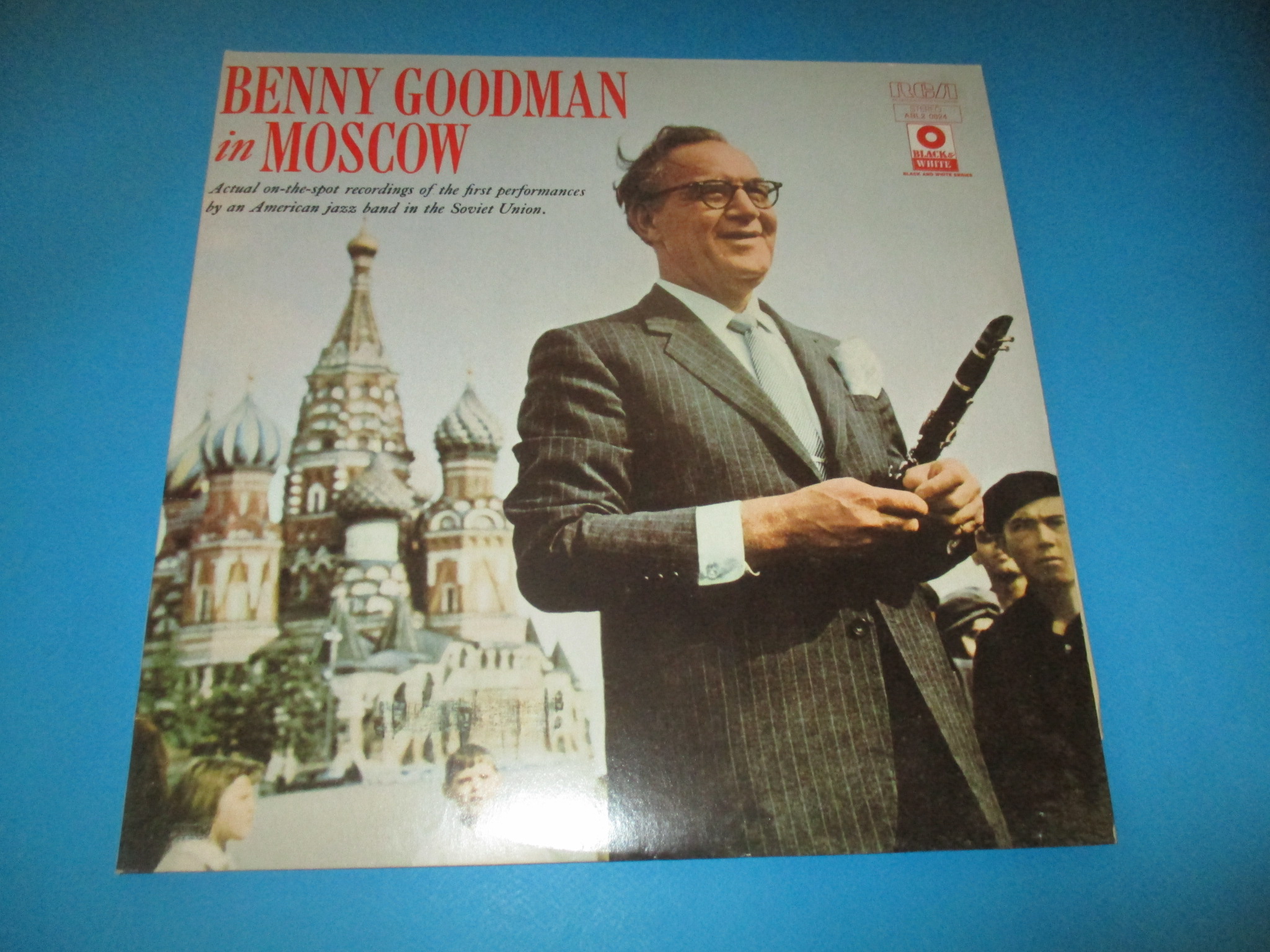 Disque double Benny Goodman in Moscow, First performances by an American jazz band in the Soviet Union 1962, 2 x 33 tours RCA Black & White