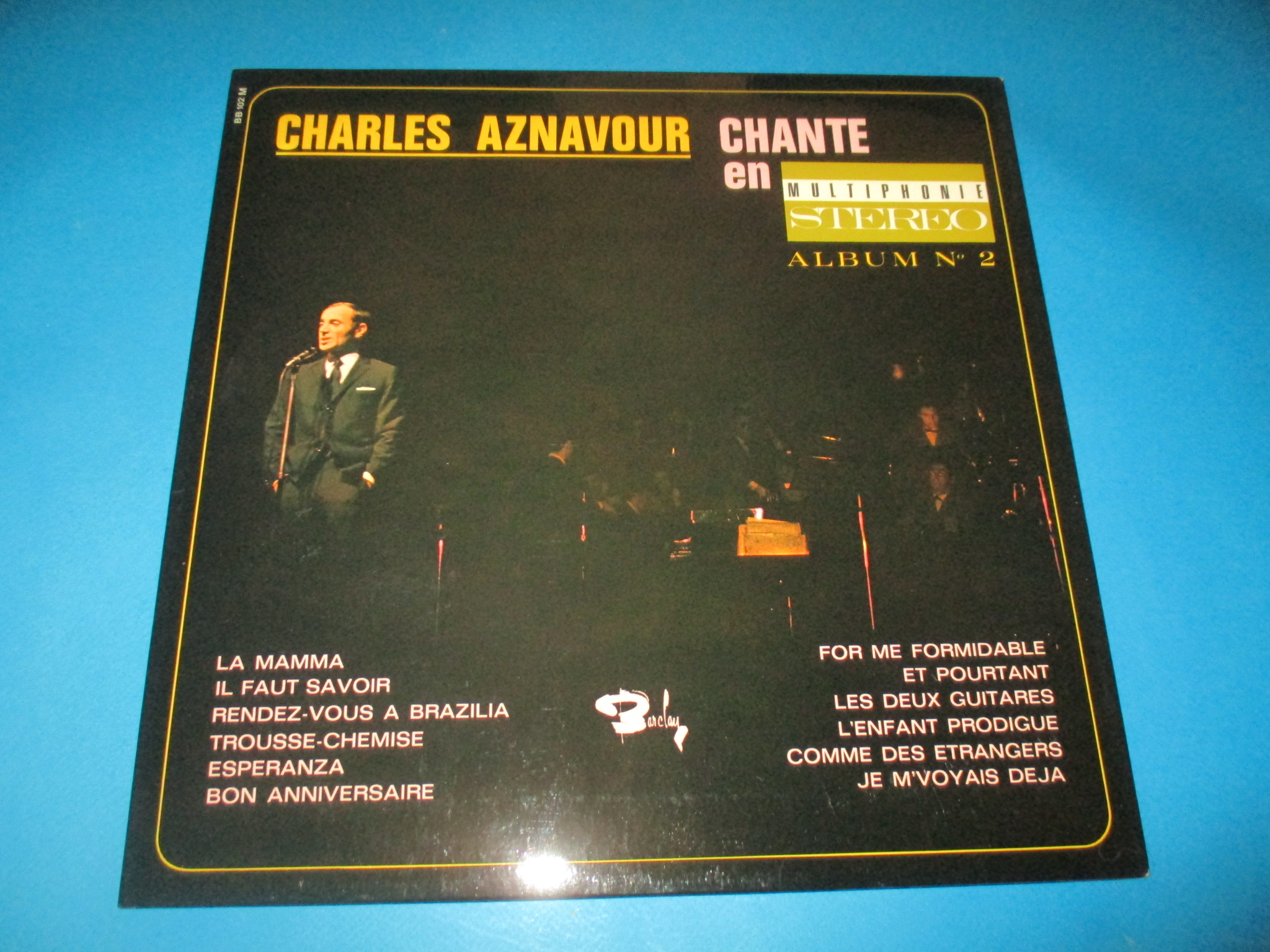 Disque Charles Aznavour chante en multiphonie stéréo, Album n°2, 33 tours Barclay