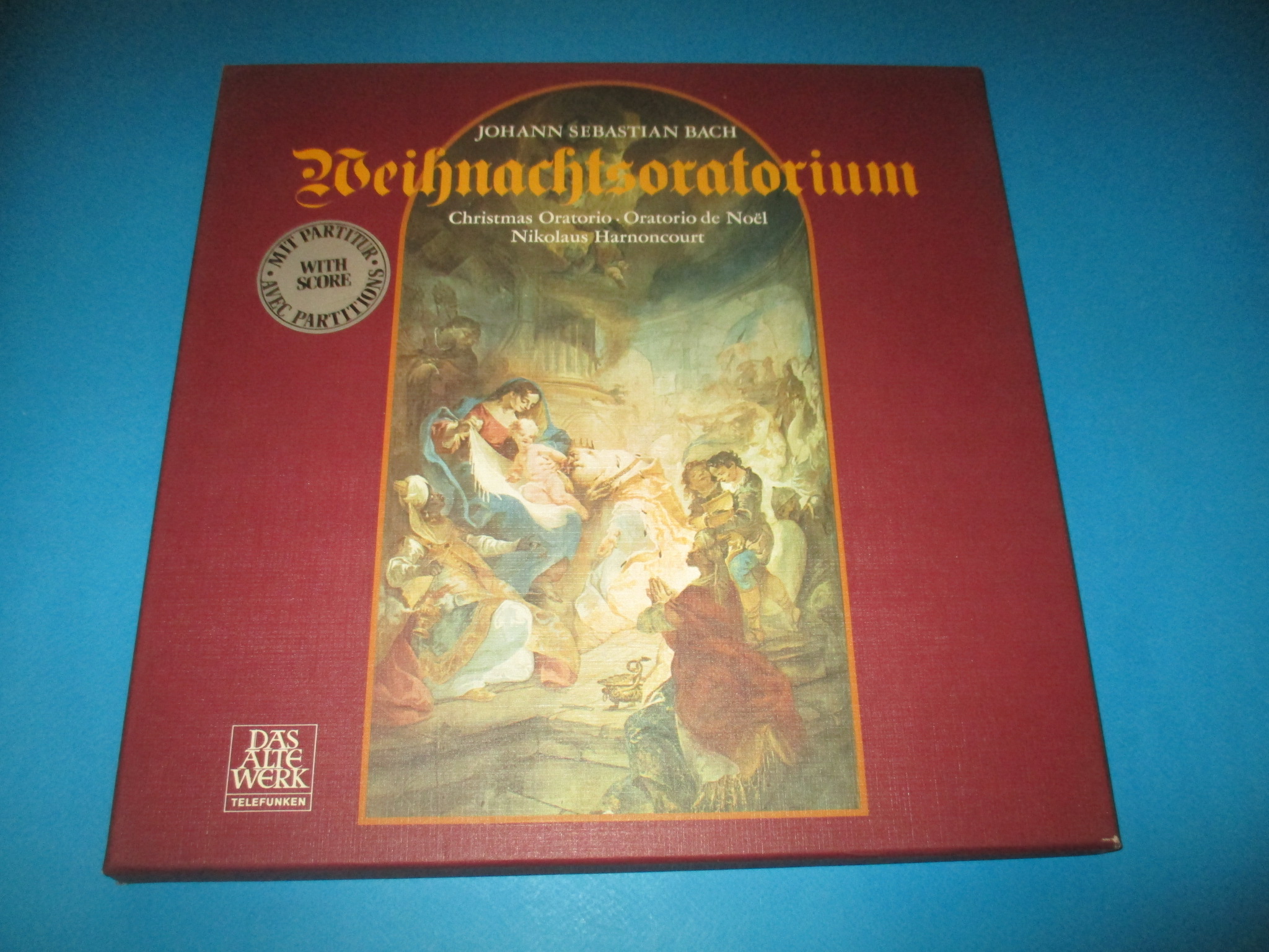 Coffret 3 disques Weihnachtsoratorium, Oratorio de Noël, Johann Sebastian Bach, Nikolaus Harnoucourt, 3 x 33 tours Telefunken