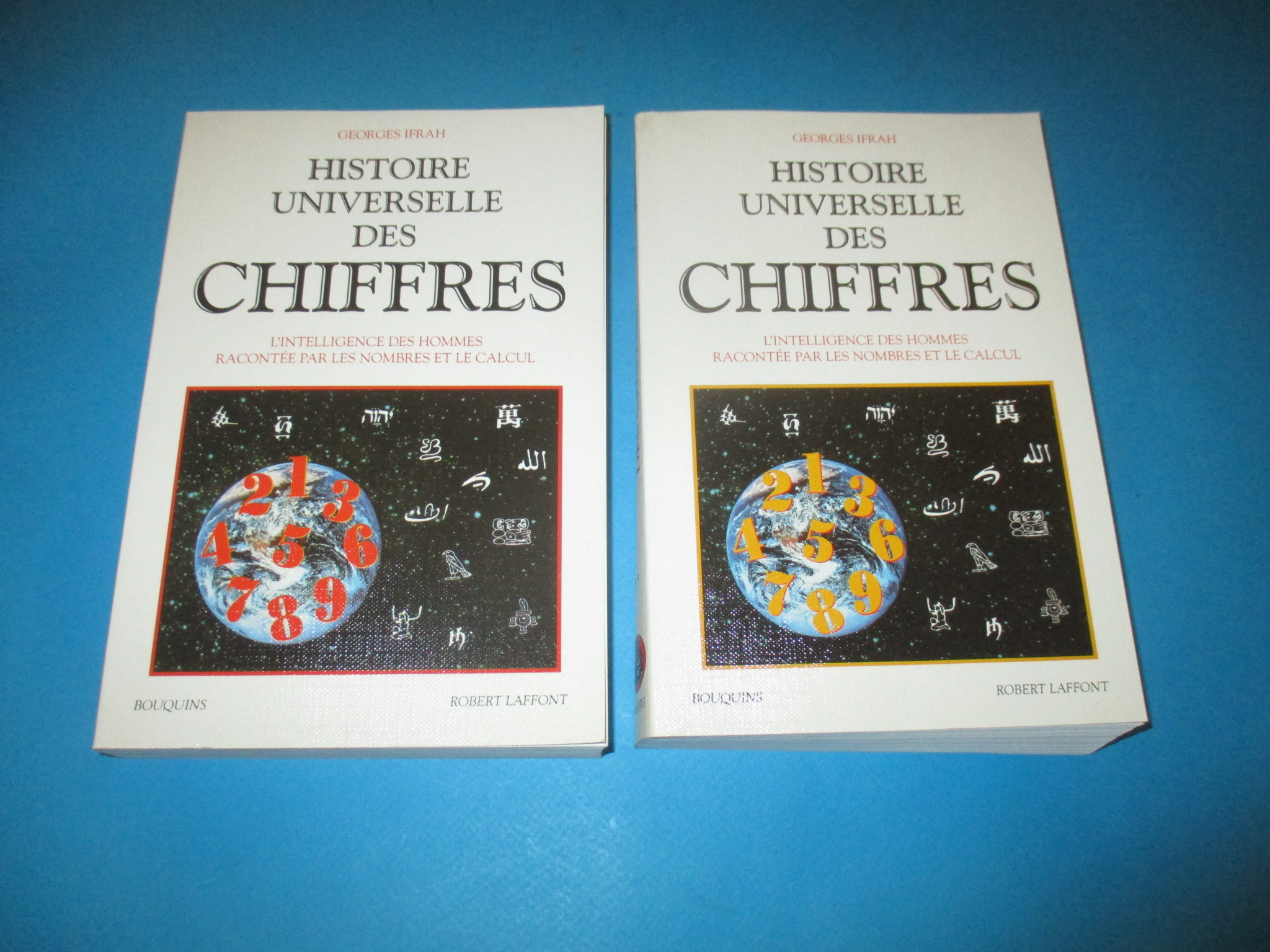 Histoire universelle des chiffres en 2 volumes, Georges Ifrah, tomes 1 & 2, Bouquins Robert Laffont