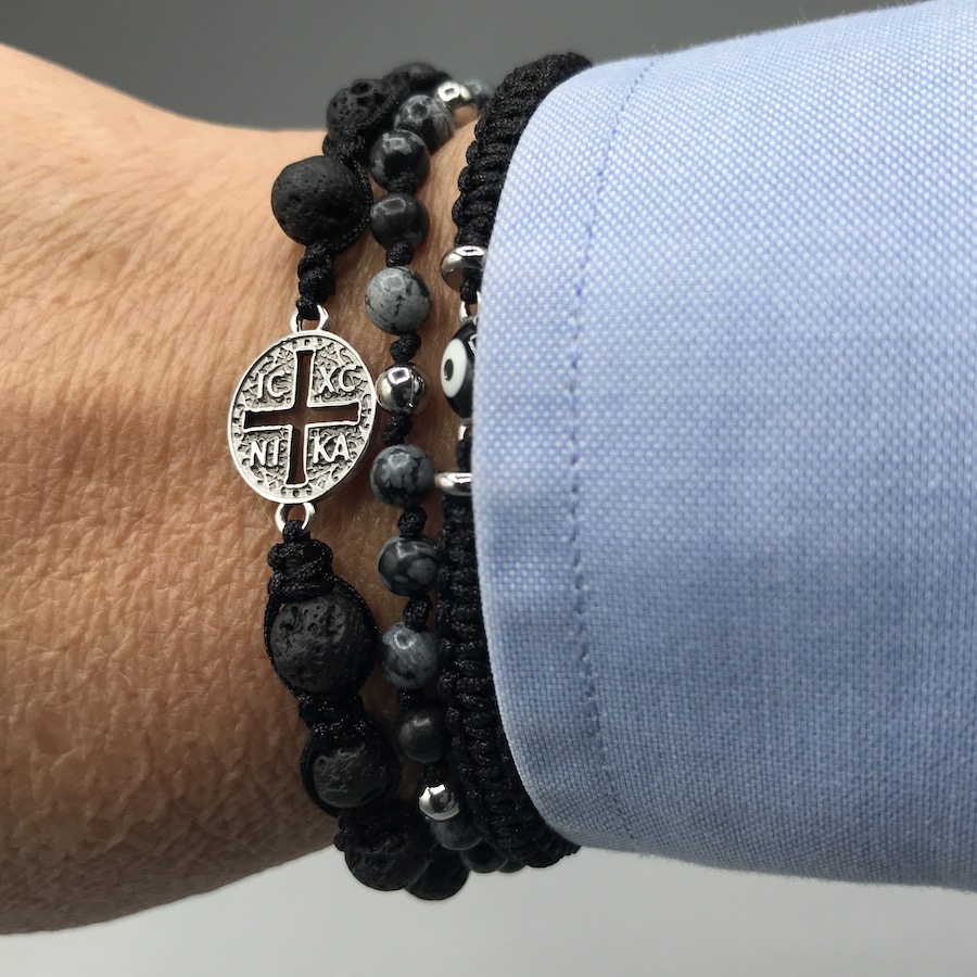 Bracelet de protection homme obsidienne