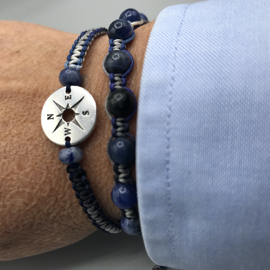 Bracelet double " Loick"en pierre de sodalite