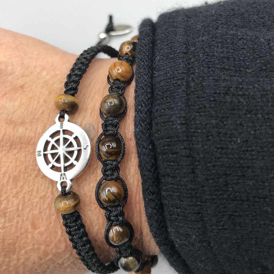 Bracelet double "Eric " oeil de tigre