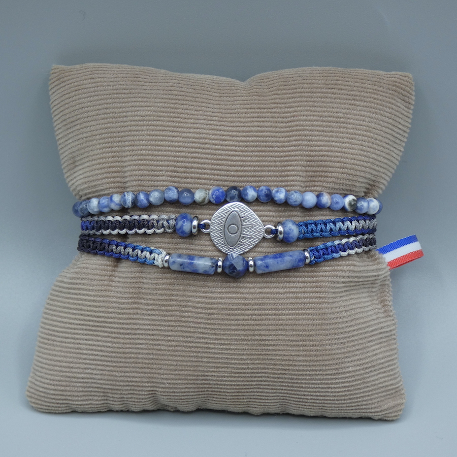 Bracelet  homme  pierre Sodalite