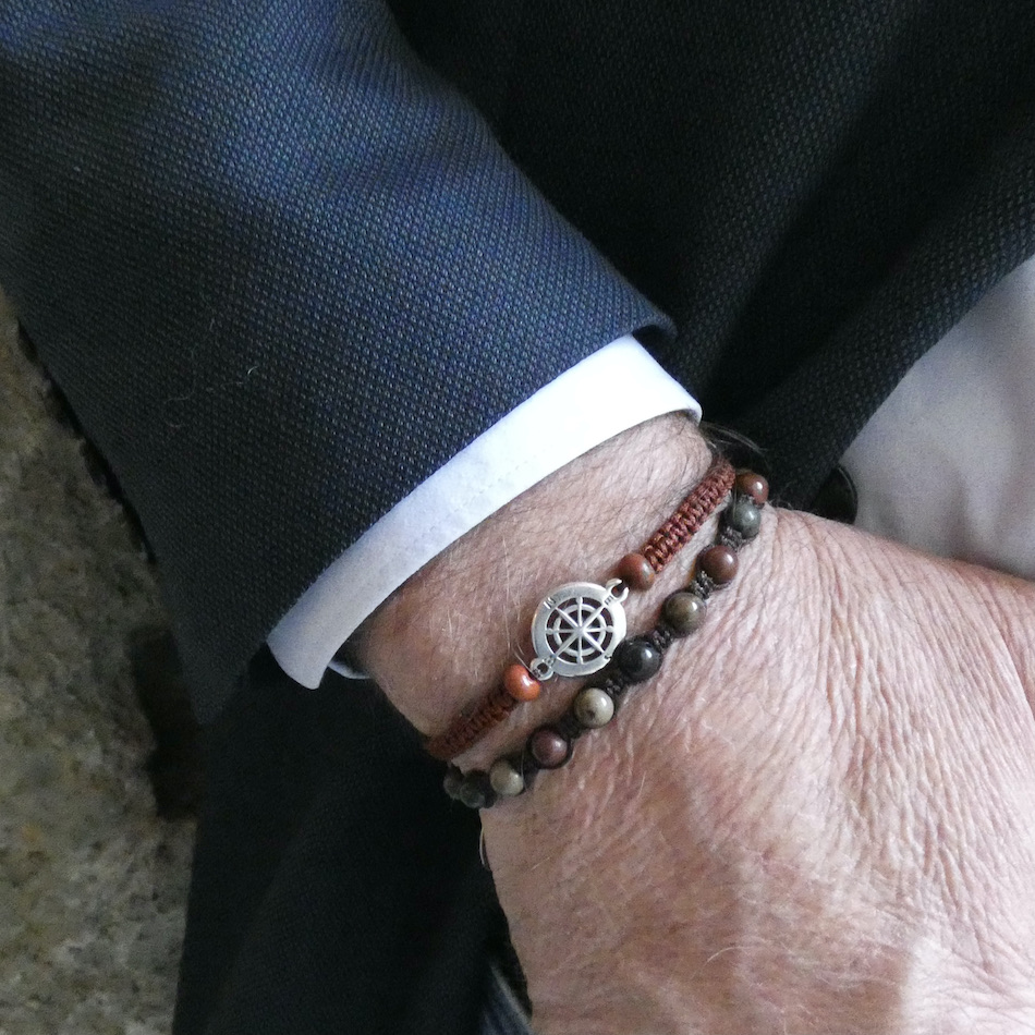 Bracelet homme tendance pierre naturelle jaspe