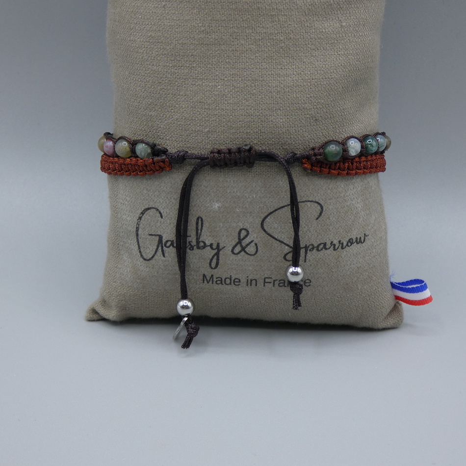 Bracelet jaspr rouge -bracelet homme