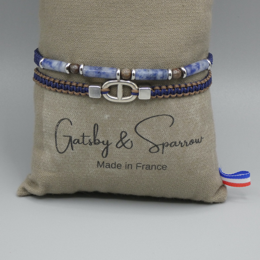 Bracelet tendance homme pierre de sodalite Ethan