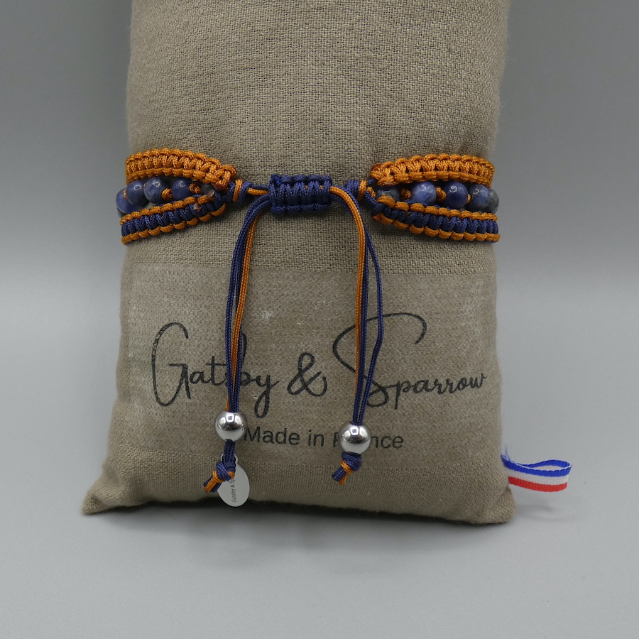 Bracelet Anoki jaspe et sodalite de dos