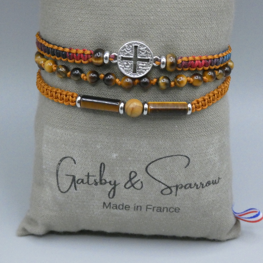 bracelet de protection oeil de tigre pierre naturelle homme