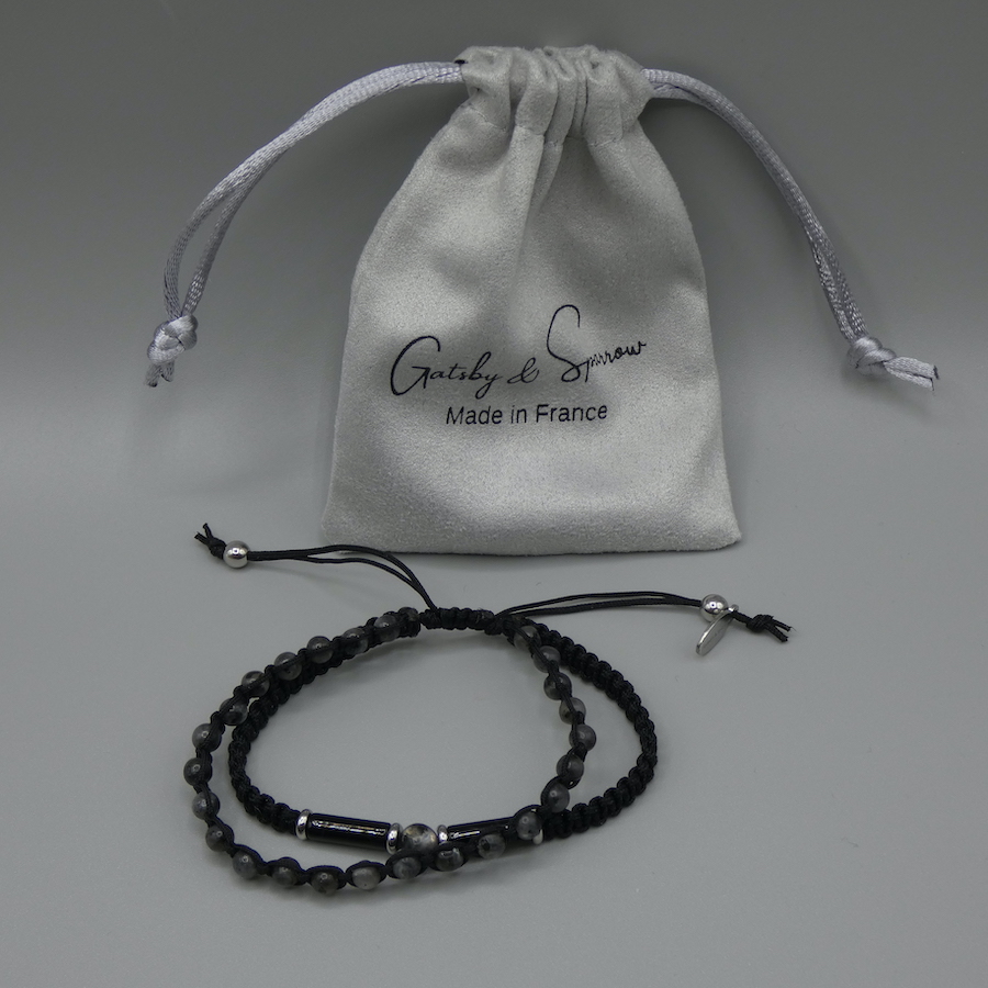 Bracelet pierre naturelle agate noire