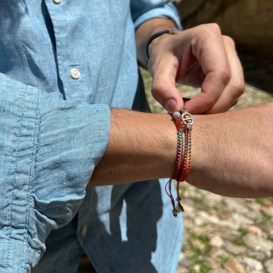 bracelet-homme-pierre-naturelle-orange-agate -tendance-original-artisanat -france