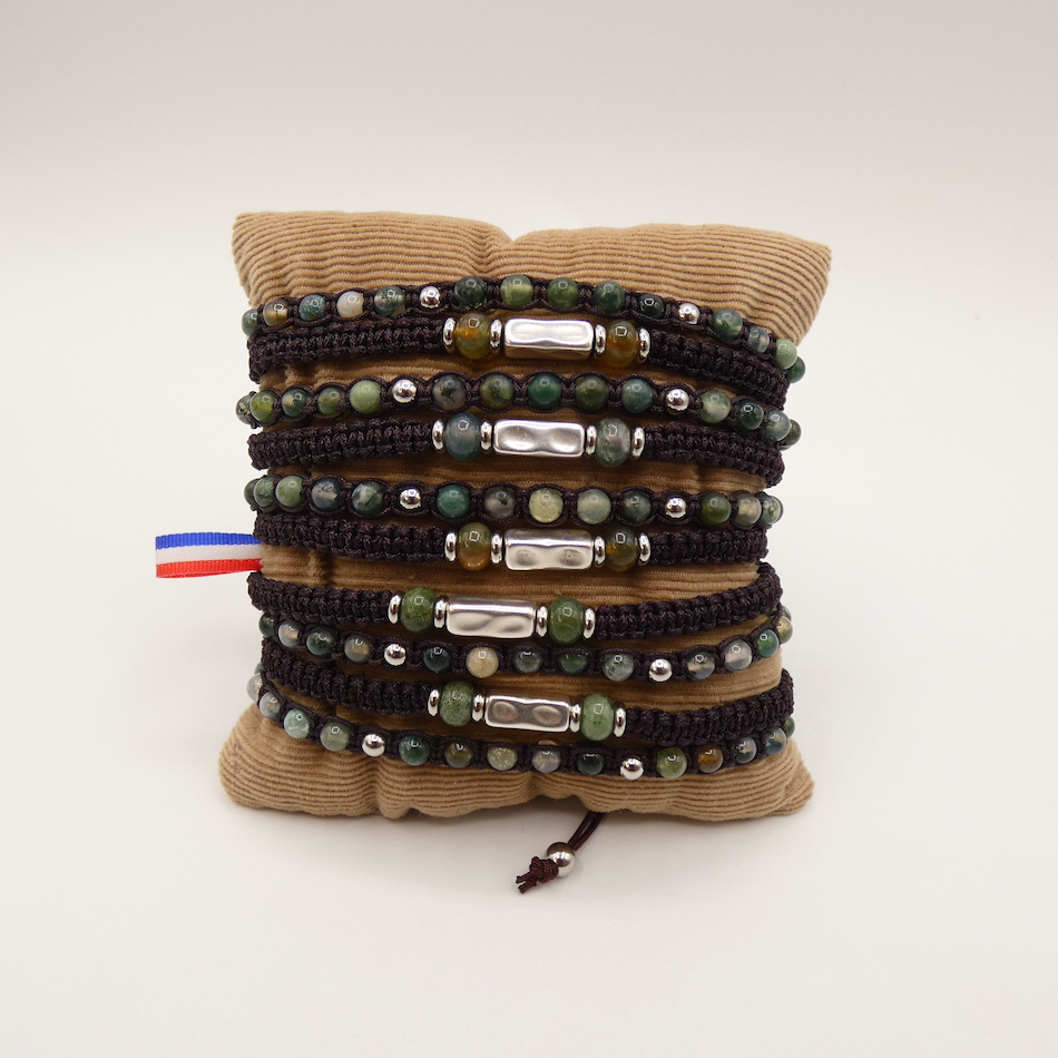 bracelet-double-homme-pierre-agate-vert-marron-tendance-cadeau