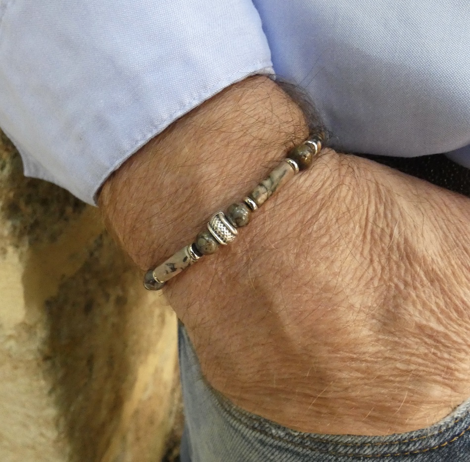 Bracelet-homme-simple-rhodonite-pierre-rose-marron-chic-idee-cadeau-