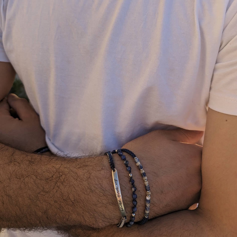 bracelet -Harold-sodalite-triple-homme-tendance