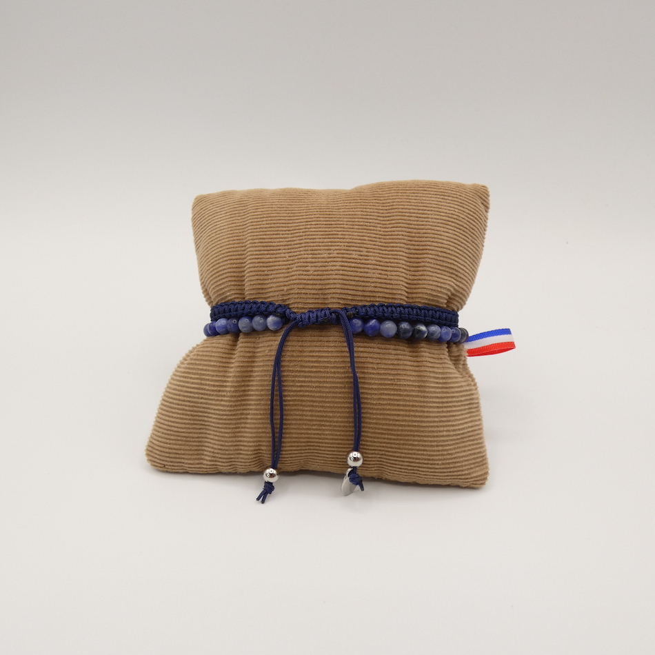 Bracelet -Lancelot-double-bleu-sodalite-pierre-naturelle-daos