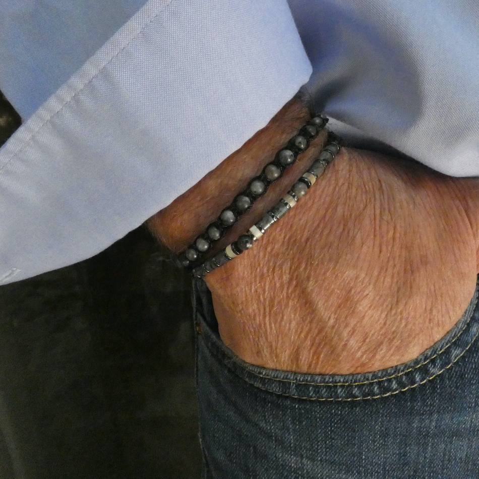 Bracelet -double- romeo -larvikite