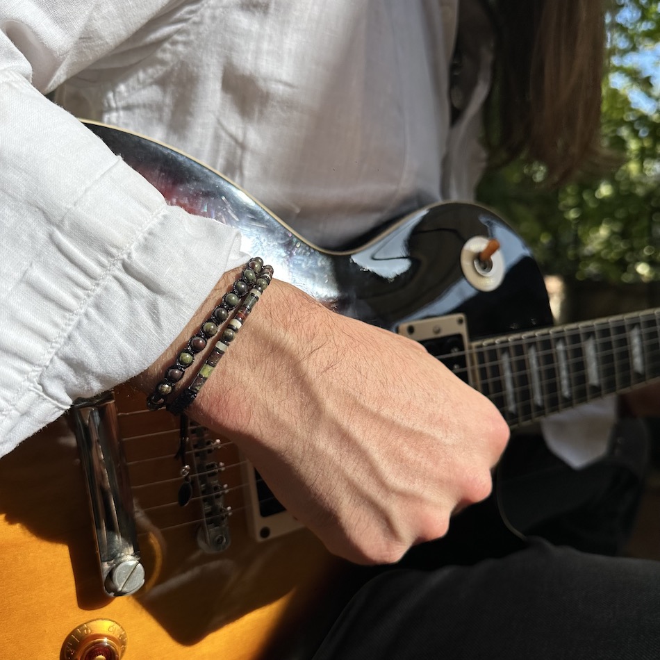 Bracelet -roméo -jaspe -sanguin-guitare
