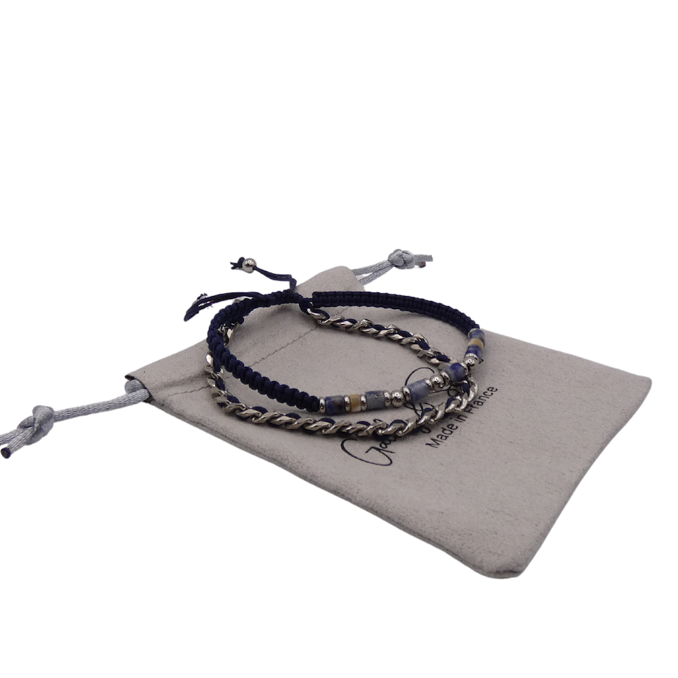 bracelet-double-Parceval-sodalite -chaine-homme -tendance