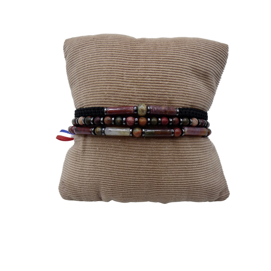 bracelet-triple-pierre-jaspe-agate-hématite-homme-tendance-pierre-naturelle