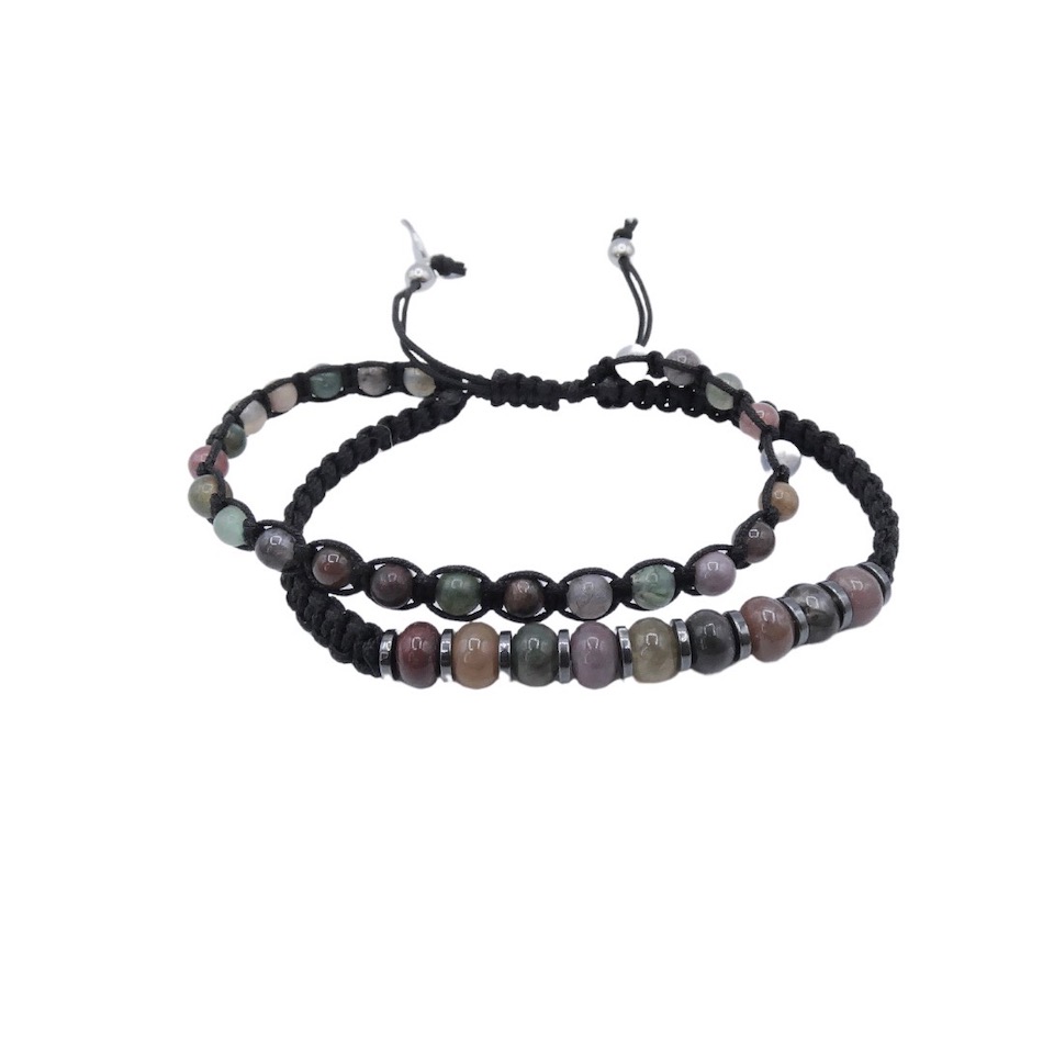 Bracelet -double-jules-agate-pierre-naturelles-homme