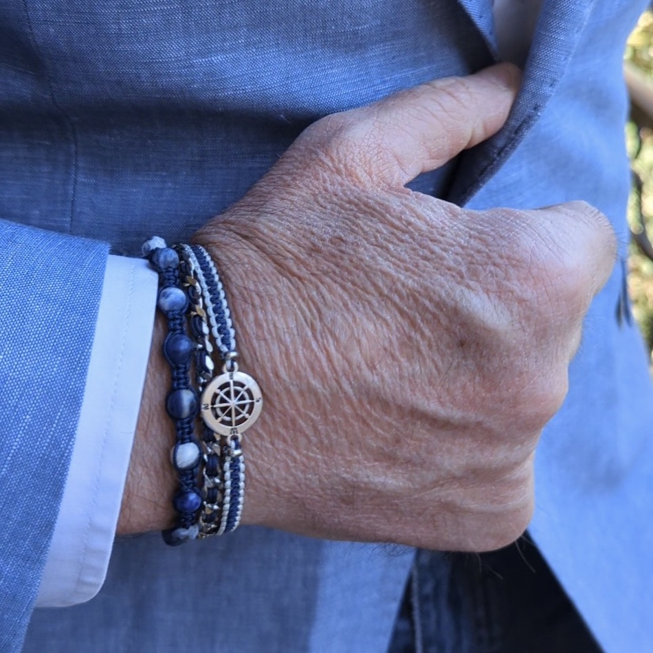 Bracelet -Sacha -sodalite -chaine-homme-bleu-blanc