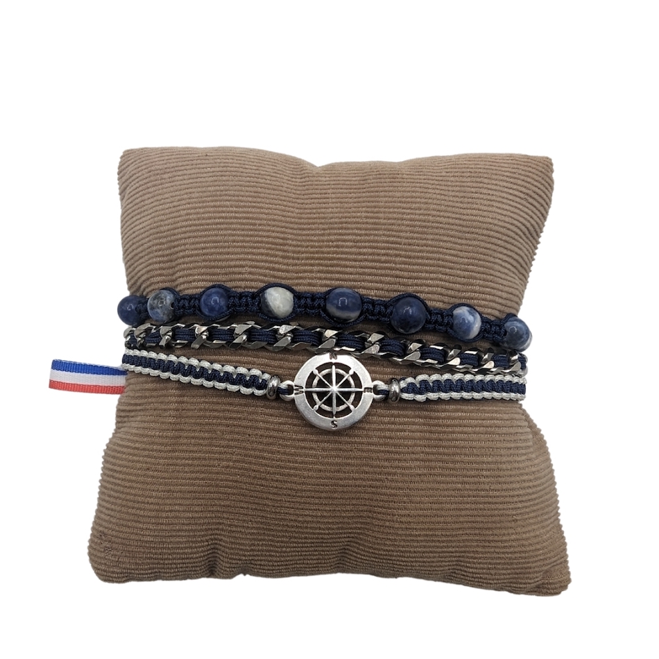Bracelet-homme-triple-sodalite-pierre-naturelle-chaine