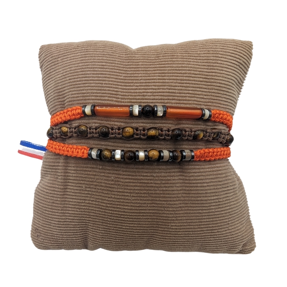 Bracelet-homme-orange-marron-pierre-oeildetigre-nacre-hematite